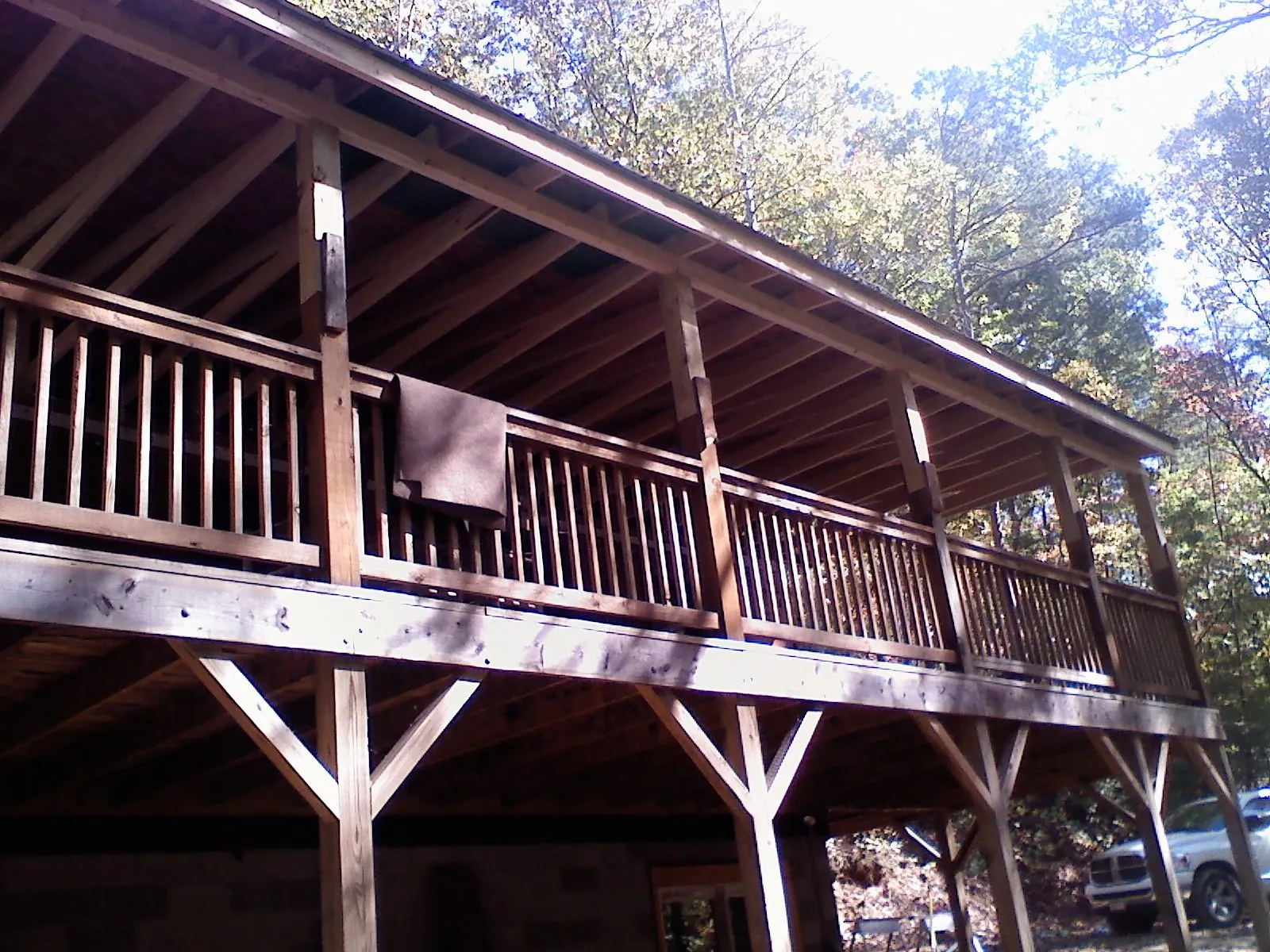 Timber framing under a new elevated porch and deck — Roof Leak Repair in Countyline by Roofing Brothers